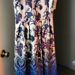Lularoe unicorn dipped blue paisley Amelia XL new with tags